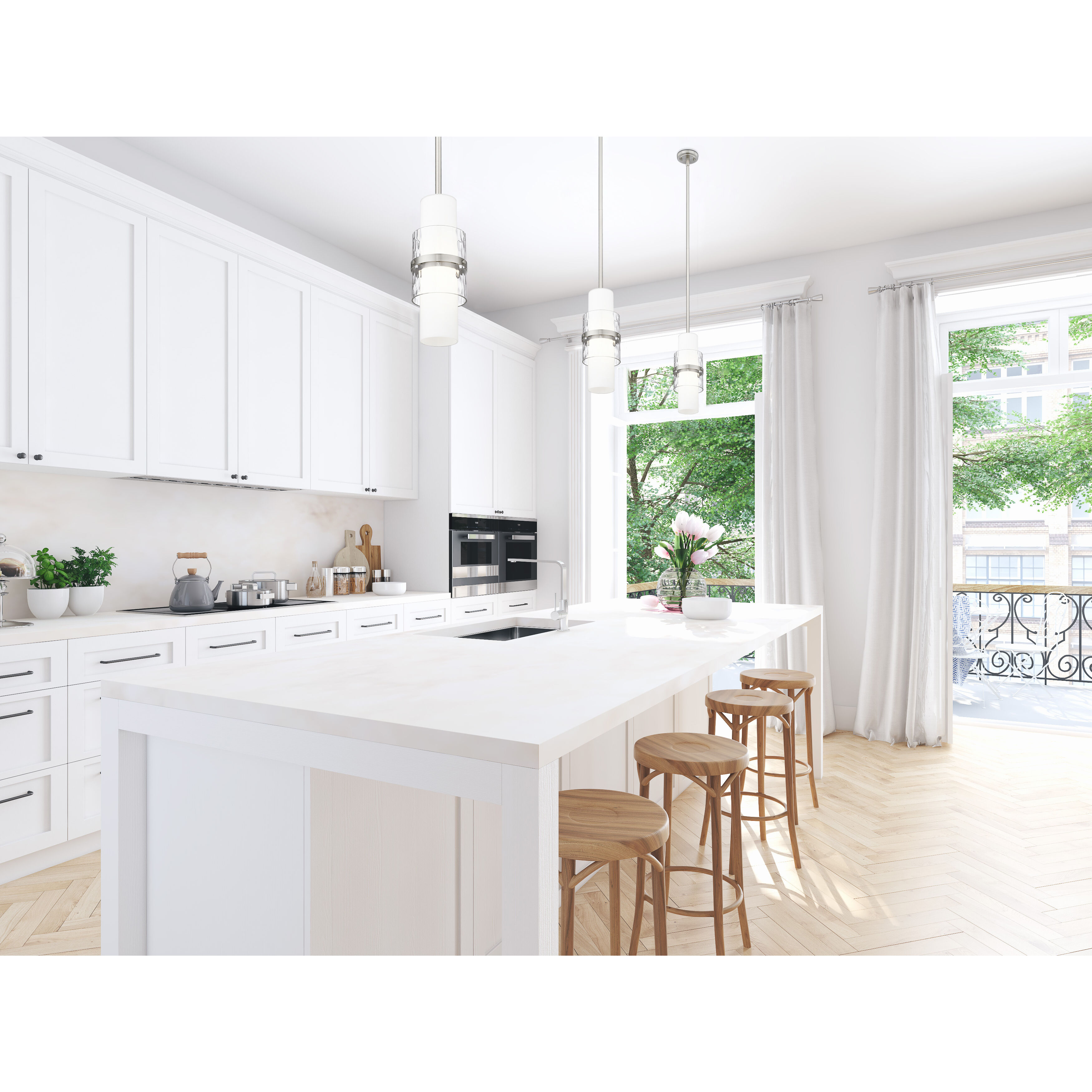 Cayden 1 Light 6.5 inch Brushed Nickel Pendant Ceiling Light