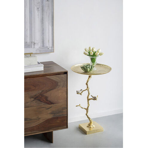 Contemporary 17 inch Shiny Gold Table