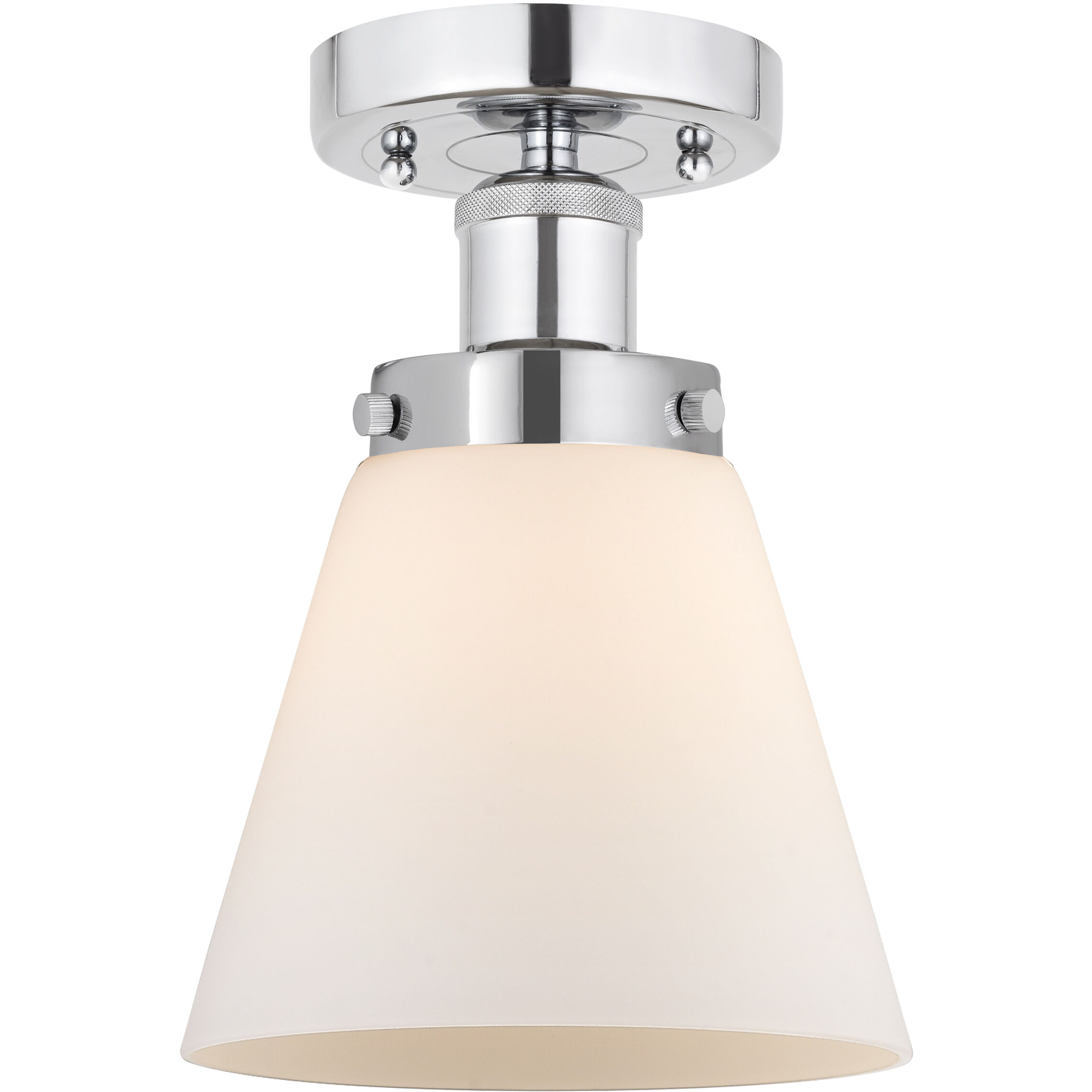 Cone 1 Light 6.5 inch Polished Chrome Semi-Flush Mount Ceiling Light