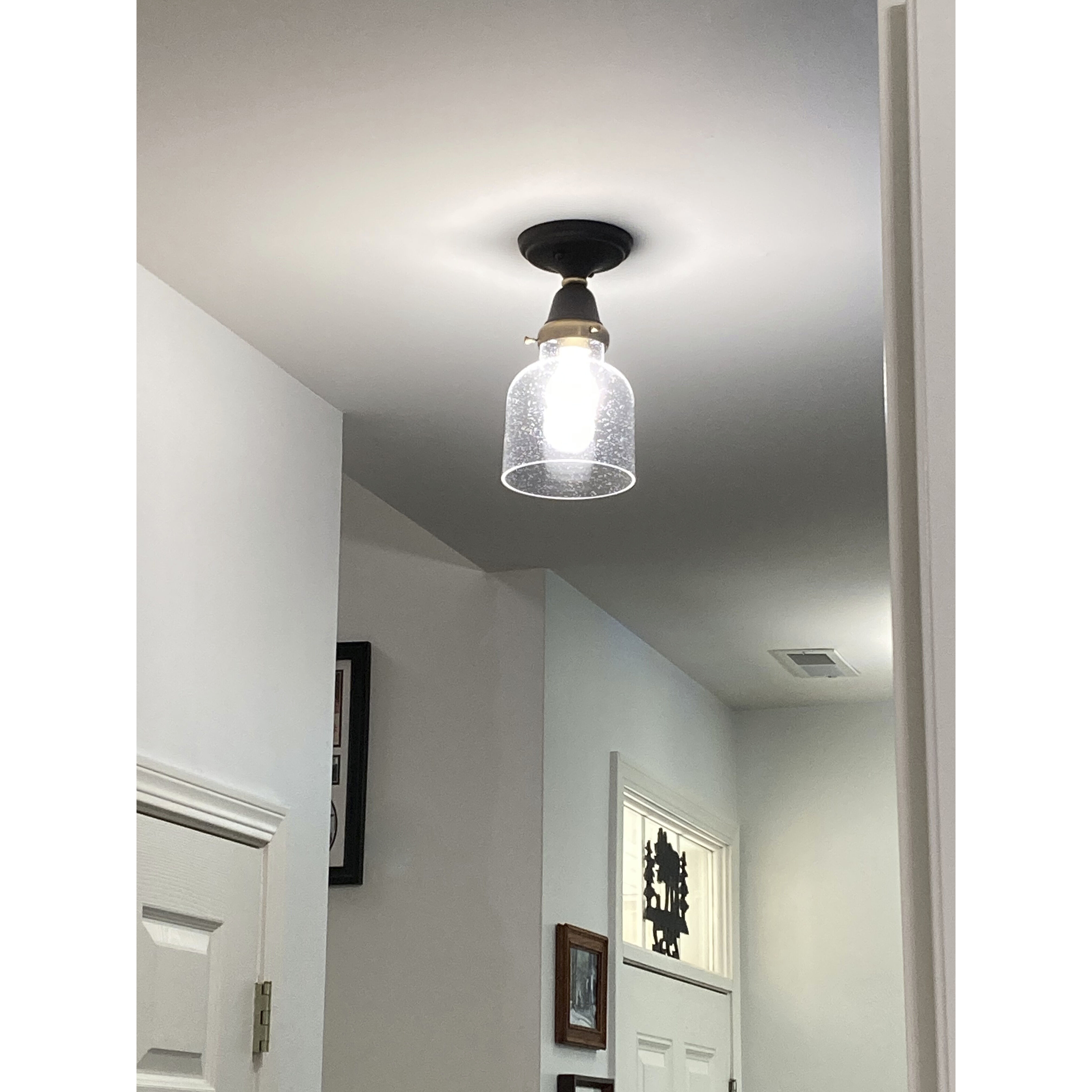 Academy 1 Light 6.5 inch Oil Rubbed Bronze with Heritage Brass Indoor Flush Mount Ceiling Light