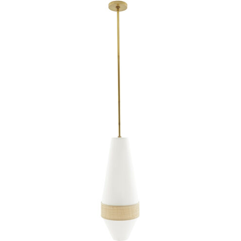 Sherwood 1 Light 11 inch Natural and Antique Brass Pendant Ceiling Light