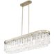 Ciara Linear Pendant Ceiling Light in White Gold