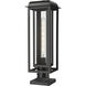 Mansfield 1 Light 20.38 inch Matte Black Outdoor Post Lantern in Clear Glass