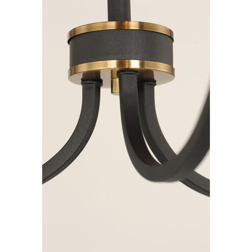 Charlton 9 Light 30 inch Black/Antique Brass Chandelier Ceiling Light