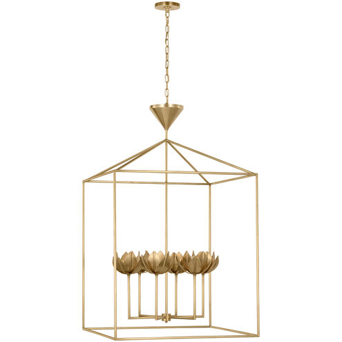 Julie Neill Alberto LED 30 inch Antique-Burnished Brass Open Cage Lantern Ceiling Light