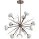 Cabochon LED 41 inch Burnished Bronze with White Marble Chandelier Ceiling Light in 3000K LED, Startburst