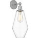 Edison Cindyrella 1 Light 7 inch Polished Chrome Sconce Wall Light in Clear Glass
