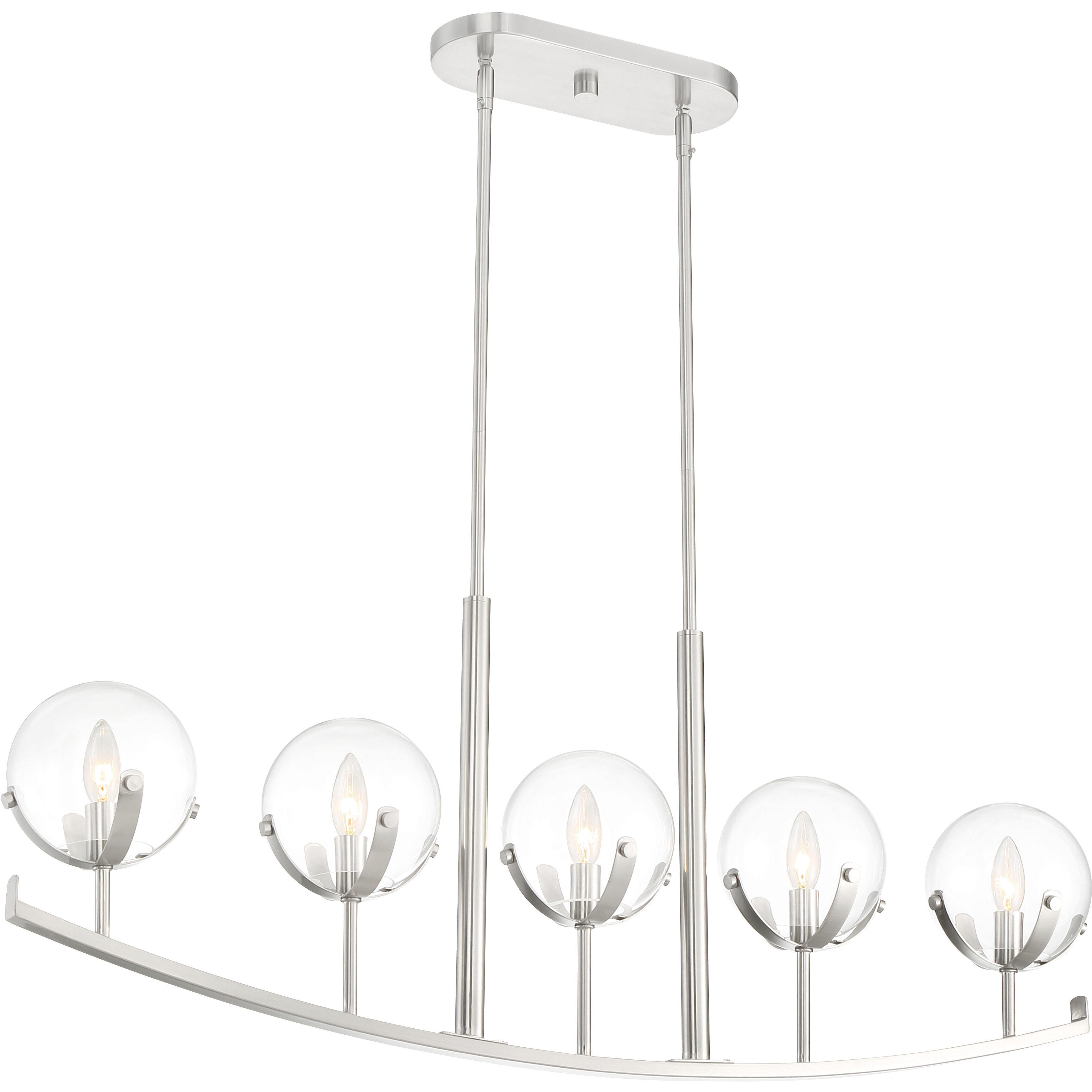 Spyglass 5 Light 40 inch Satin Platinum Chandelier Ceiling Light