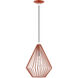Linz 1 Light 12 inch Shiny Red with Polished Chrome Accents Pendant Ceiling Light