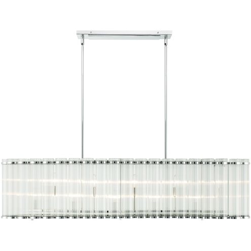 Glasbury Linear Chandelier Ceiling Light in Polished Nickel