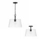 Baker 1 Light 14.25 inch Matte Black Pendant Ceiling Light, Convertible Dual Mount