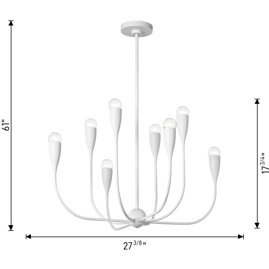 Maya 8 Light 27.38 inch Midnight Black Chandelier Ceiling Light