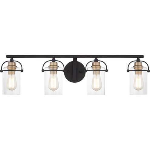 Emerson 4 Light 34 inch Matte Black Bath Light Wall Light, Extra Large