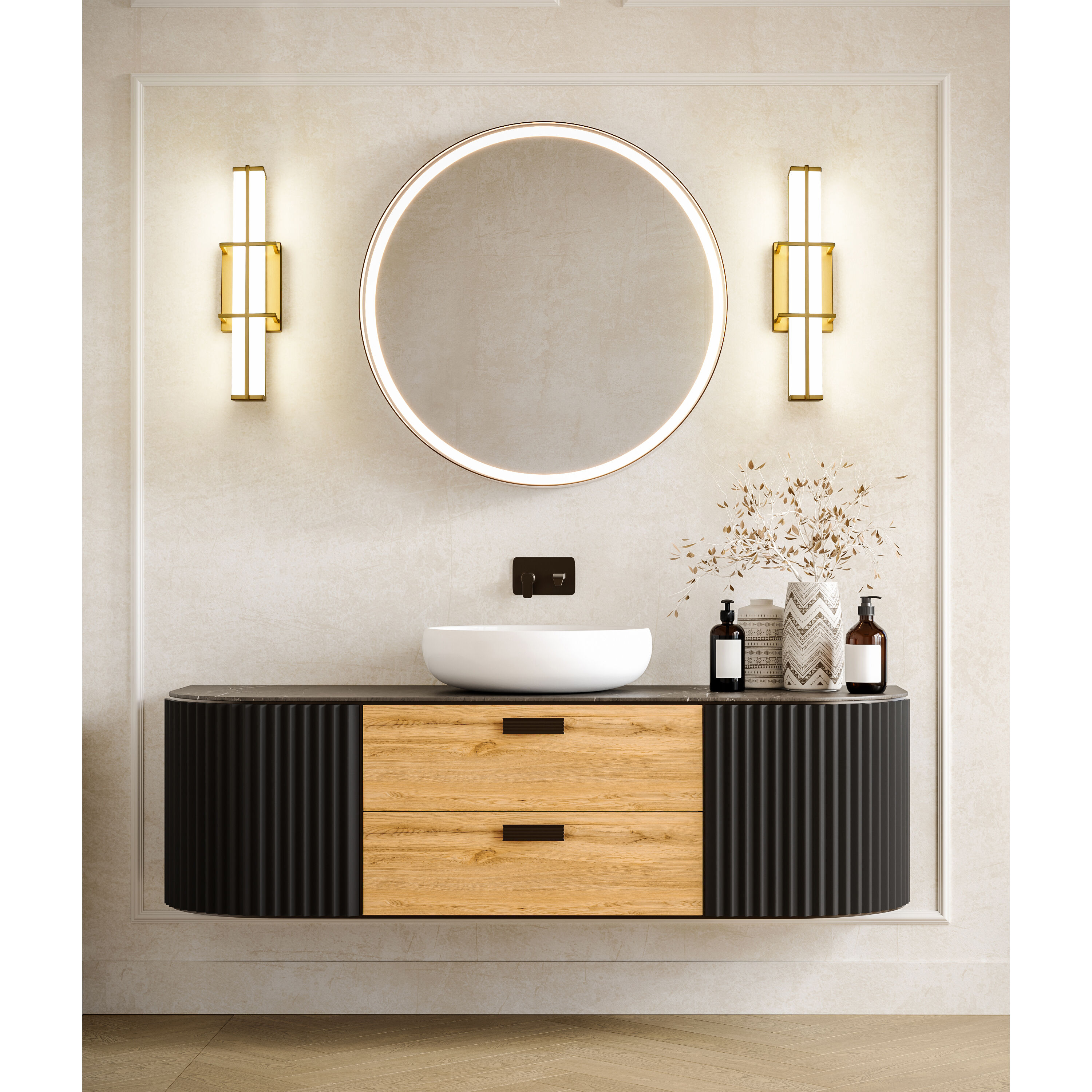 Harrison LED 18 inch Modern Gold Vanity Wall Light
