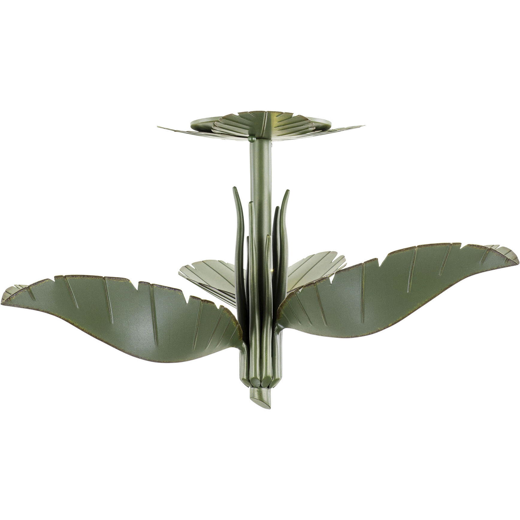 Banana Leaf 3 Light 24 inch Banana Leaf Semi-Flush Ceiling Light