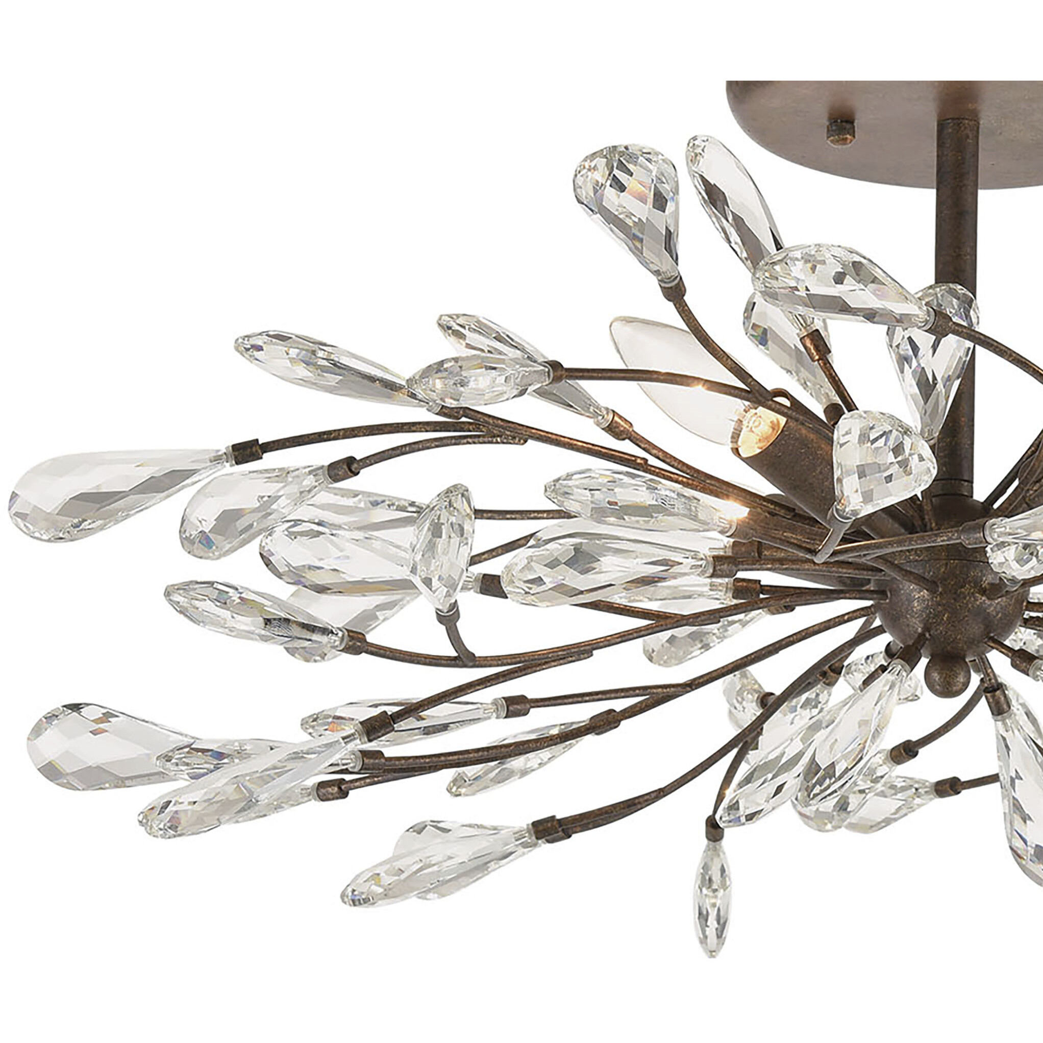 Crislett 4 Light 28 inch Sunglow Bronze Semi Flush Mount Ceiling Light