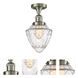 Franklin Restoration Bullet 1 Light 7 inch Brushed Satin Nickel Semi-Flush Mount Ceiling Light