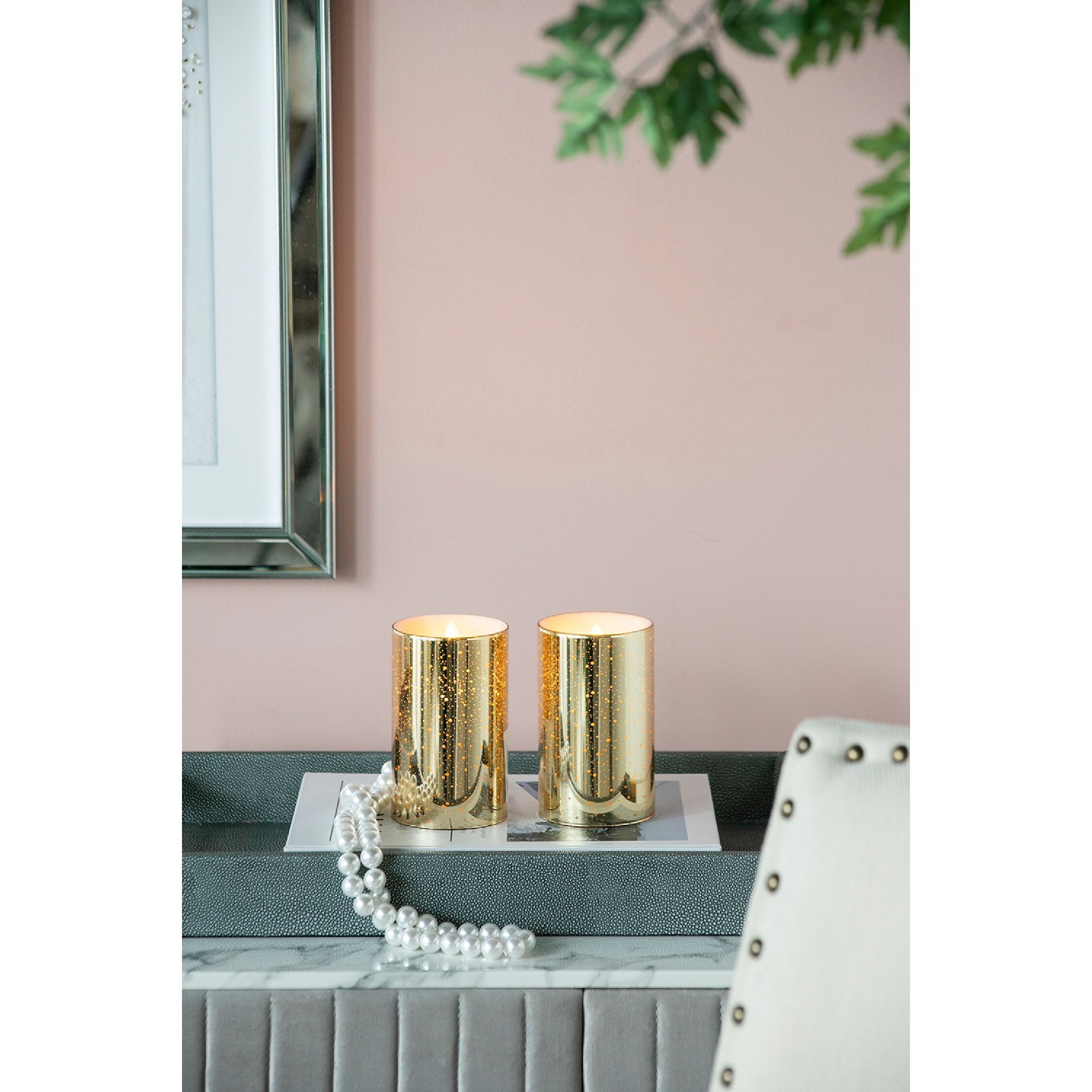 Speckled 5 X 3 inch LED Candle