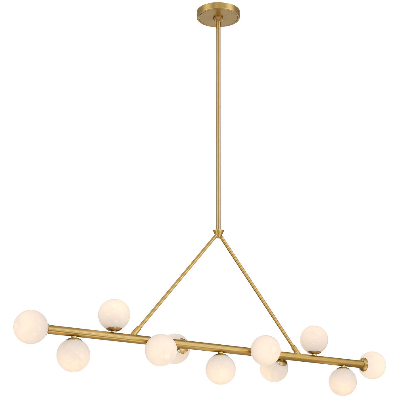 Terrell 11 Light 46.5 inch Luxe Gold Linear Chandelier Ceiling Light