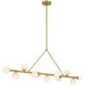 Terrell 11 Light 46.5 inch Luxe Gold Linear Chandelier Ceiling Light