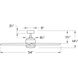 Tier 54 inch Brushed Nickel with Silver Blades Fan