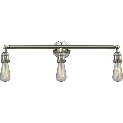 Franklin Restoration Bare Bulb 3 Light 30 inch Brushed Satin Nickel Bath Vanity Light Wall Light