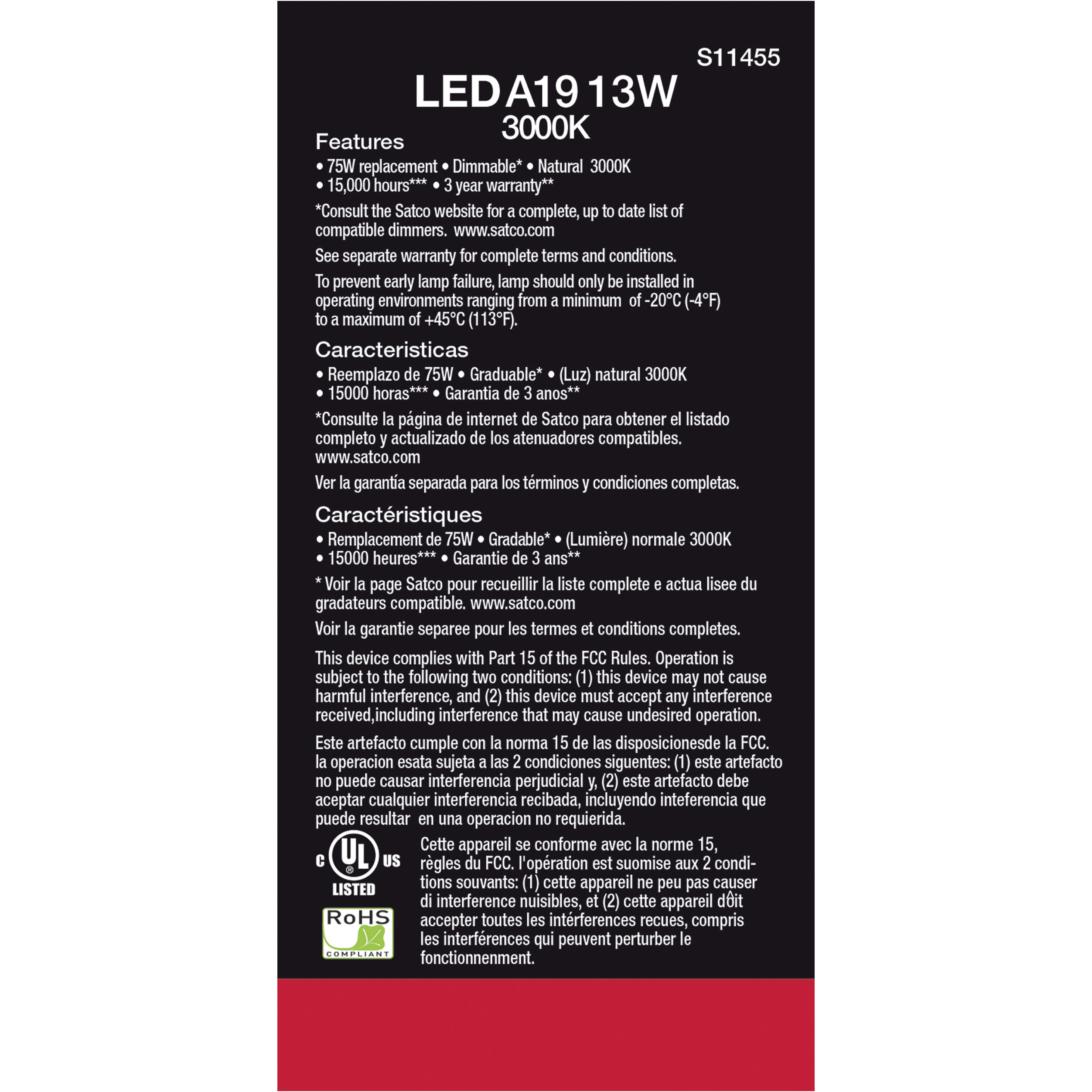 Lumos LED Medium Type A 13.00 watt 3000K Light Bulb