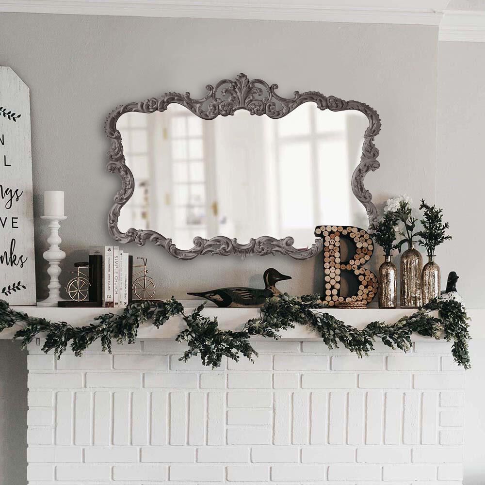 Talida 38 X 27 inch Glossy Charcoal Wall Mirror