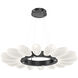 Fiori LED 18.3 inch Matte Black Chandelier Ceiling Light, Radial Ring