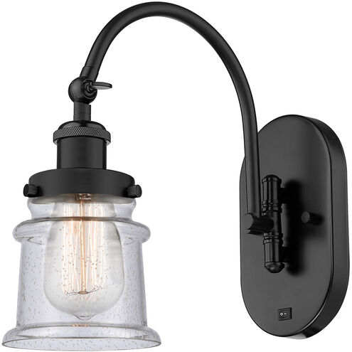 Franklin Restoration Canton LED 6.5 inch Matte Black Sconce Wall Light in Seedy Glass