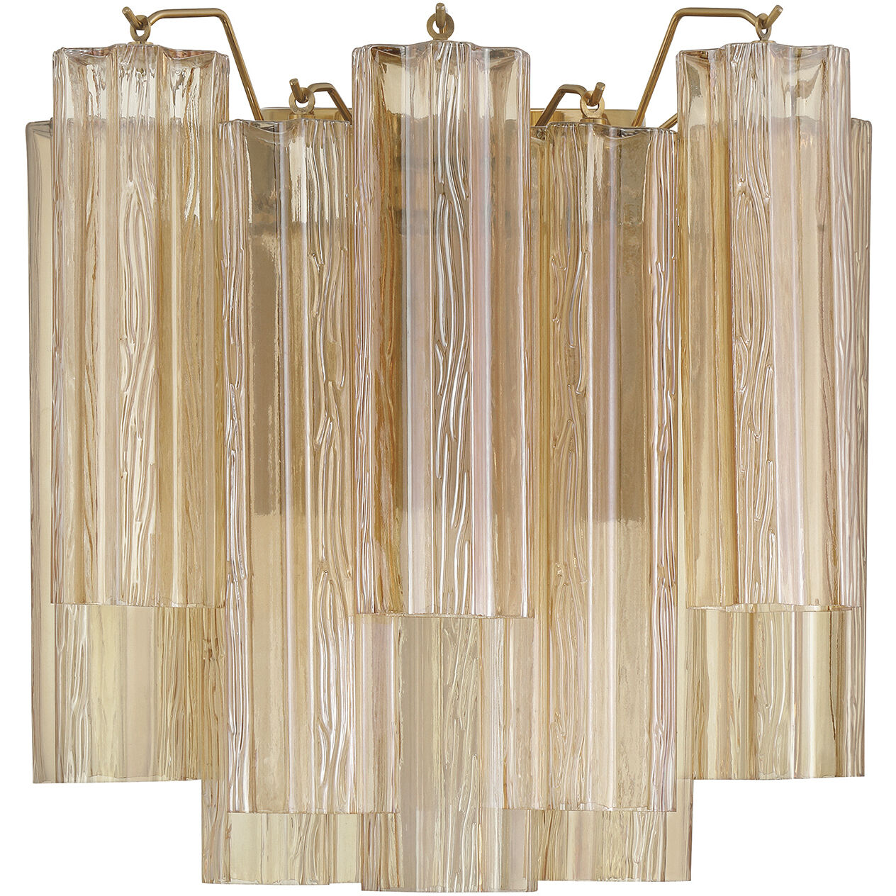 Addis Bath Wall Light in Tronchi Glass Amber