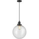 Franklin Restoration Beacon 1 Light 12 inch Matte Black Mini Pendant Ceiling Light in Incandescent, Seedy