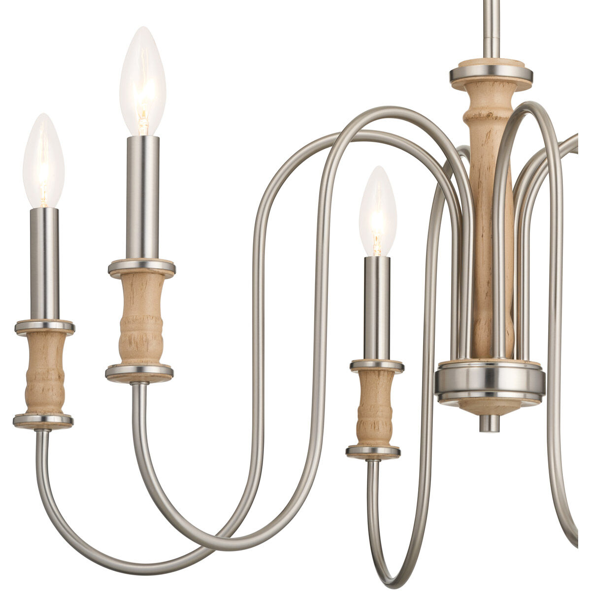 Homestead Karthe 6 Light 29 inch Brushed Nickel Chandelier Ceiling Light, Karthe