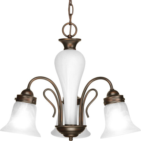 Bedford 3 Light 20 inch Antique Bronze Chandelier Ceiling Light in Alabaster Glass