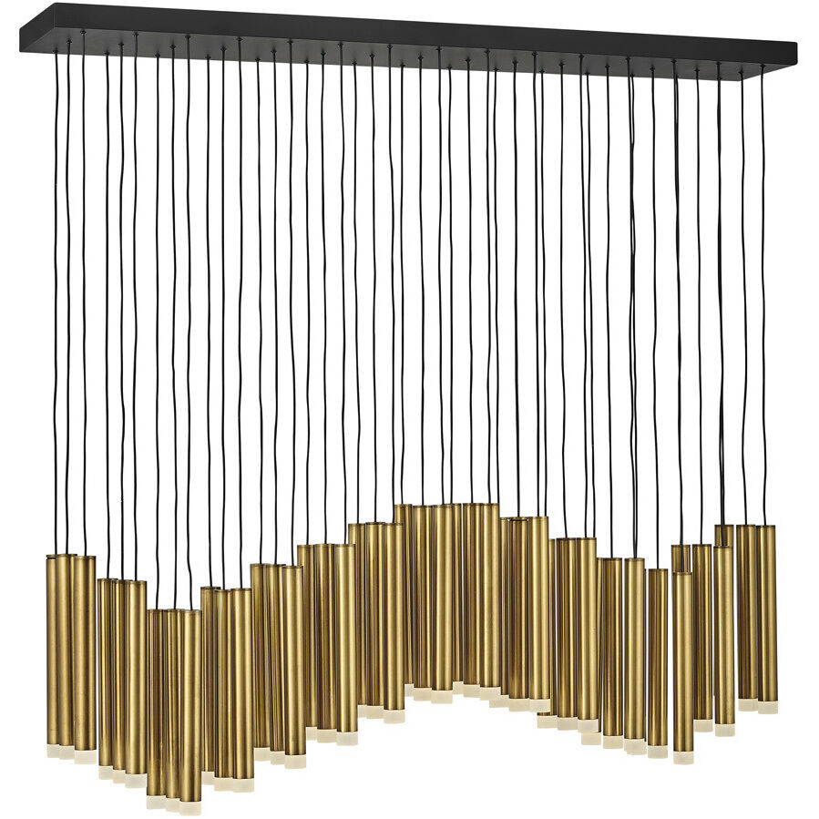 Harmony LED 48 inch Heritage Brass Chandelier Ceiling Light, Linear & Oval
