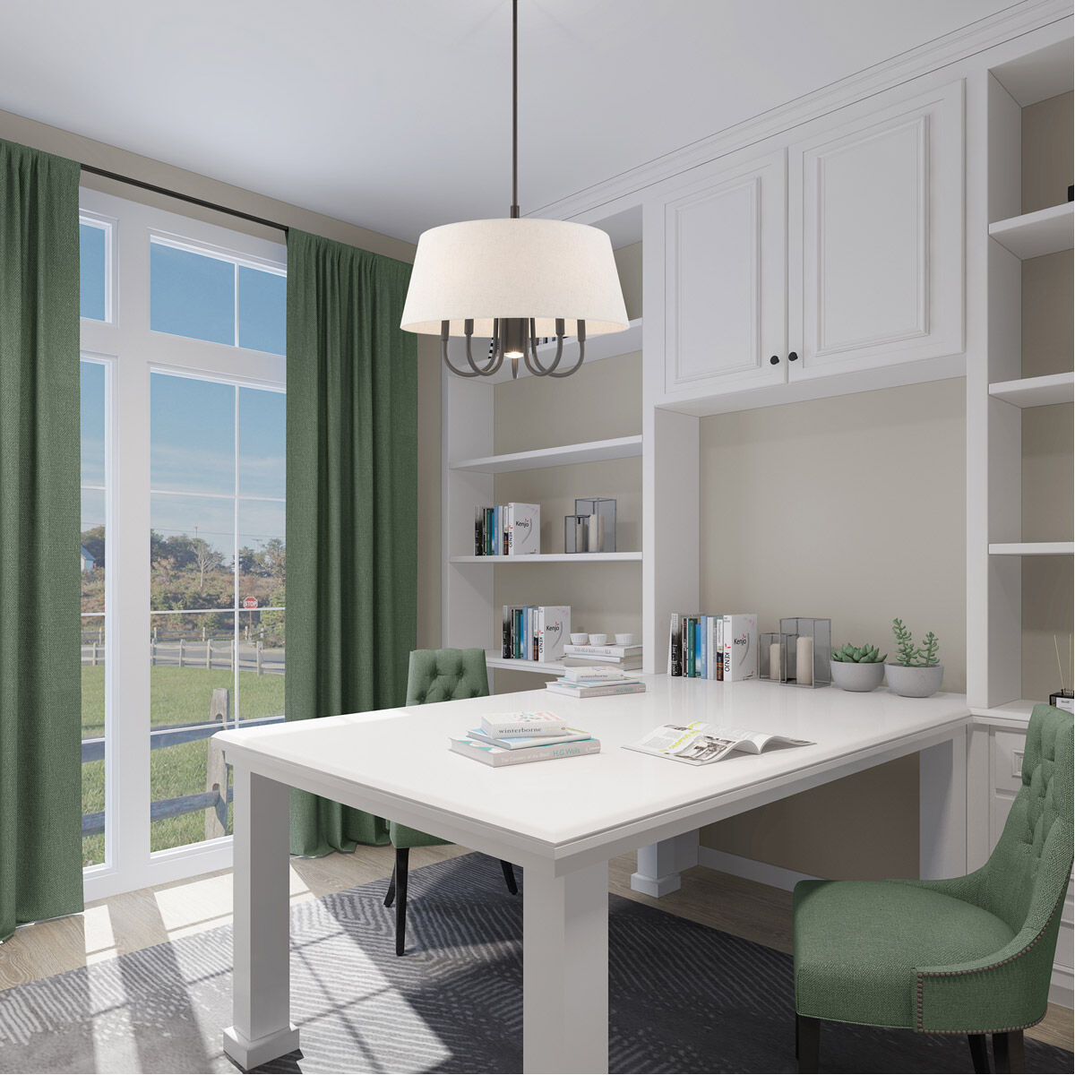 Belclaire 6 Light 24 inch English Bronze Pendant Chandelier Ceiling Light