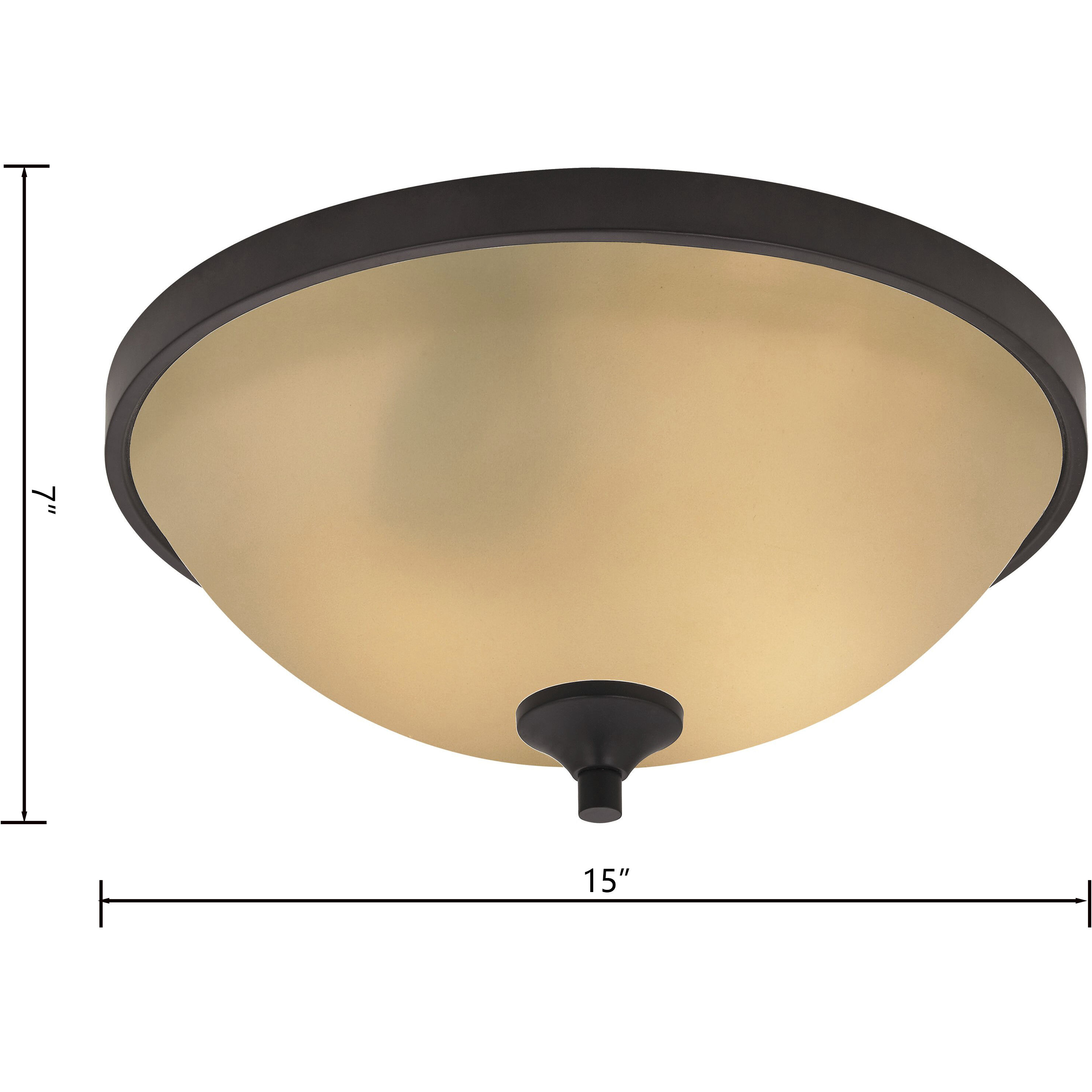 Arlington 3 Light 15 inch Oil Rubbed Bronze Flush Mount Ceiling Light