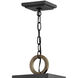 Open Air Porter LED 8 inch Black with Burnished Bronze Outdoor Hanging Lantern, Estate Series