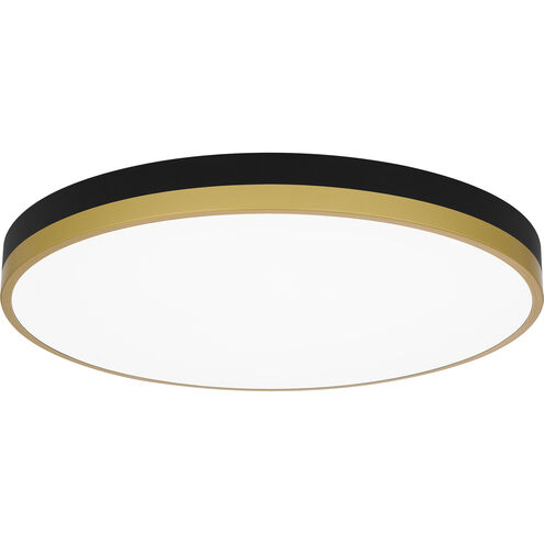 Weldin LED 20 inch Matte Black Gold Flush Mount Ceiling Light