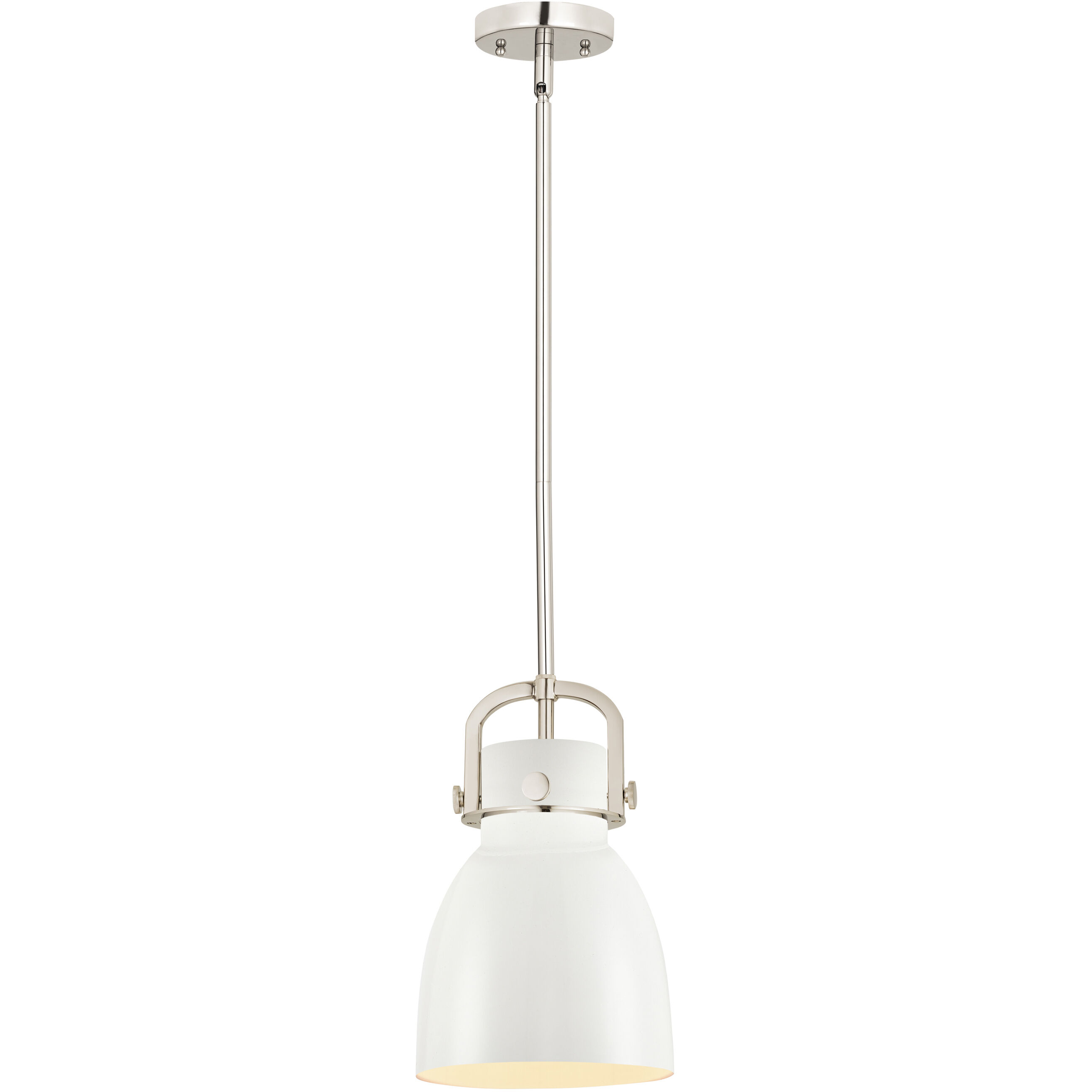 Newton Bell 1 Light 8 inch Polished Nickel Stem Hung Pendant Ceiling Light