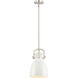 Newton Bell 1 Light 8 inch Polished Nickel Stem Hung Pendant Ceiling Light