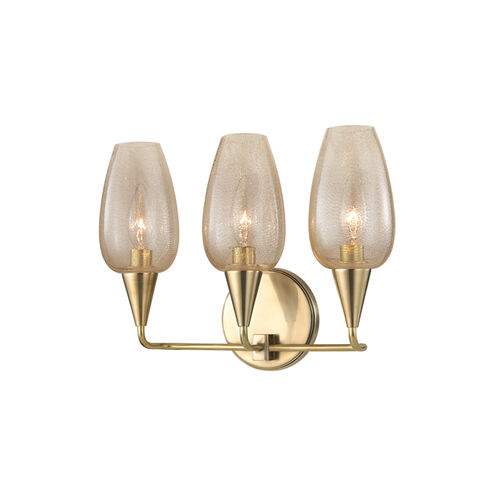Longmont 3 Light 14 inch Aged Brass Wall Sconce Wall Light