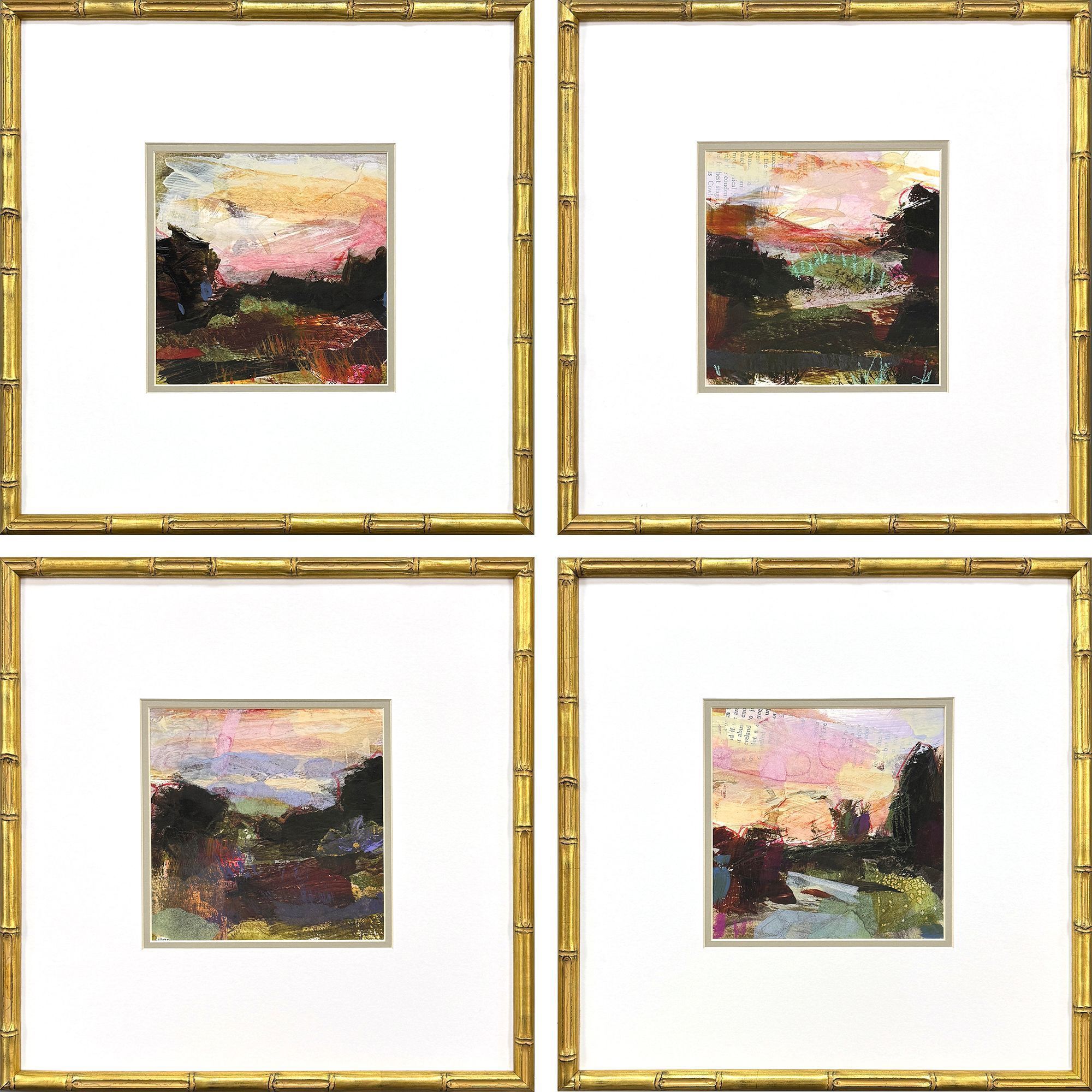 Lost Rugged Green and Orange and Pink and Multi Framed Art