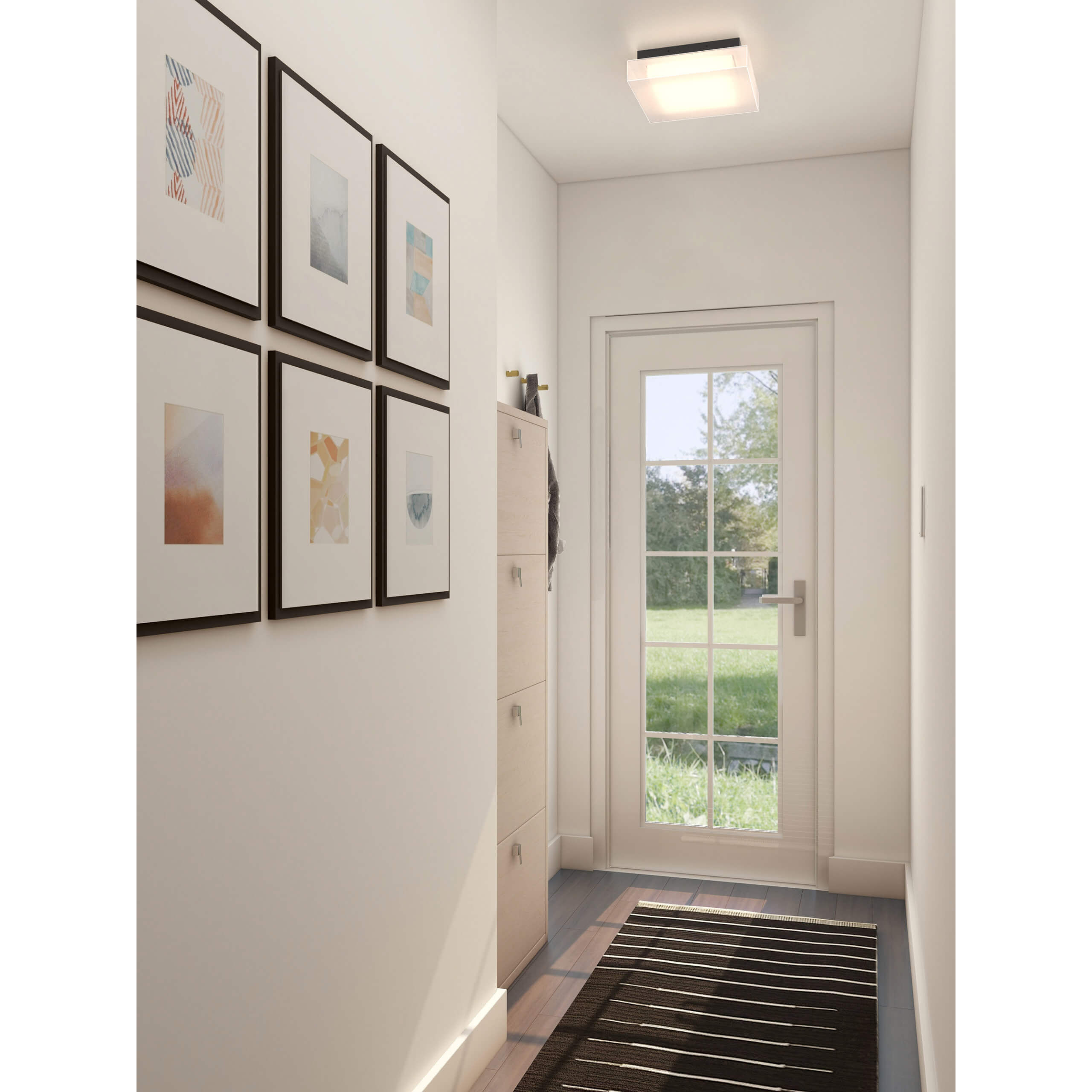 Misty 1 Light 11 inch Black Flushmount Ceiling Light, Fuzzy