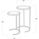 Bone Veneer 24 X 14 inch Brass Side Table, Nesting Table