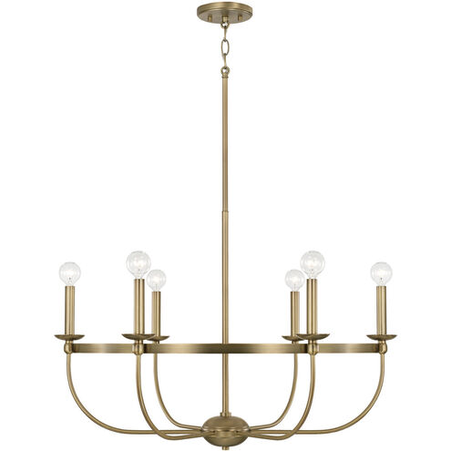 Rylann 6 Light 30 inch Aged Brass Chandelier Ceiling Light