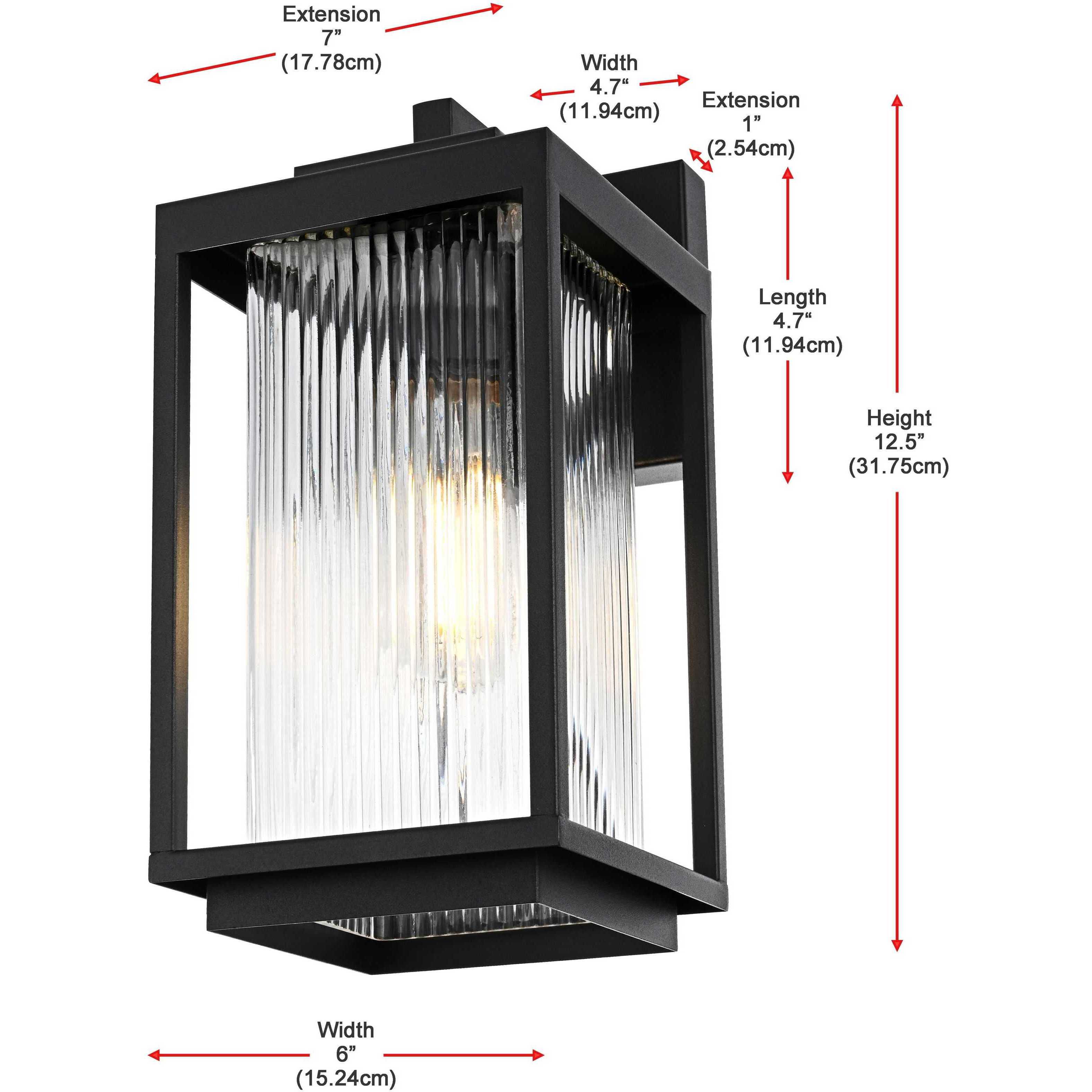 Ludlow 1 Light 12.5 inch Black Outdoor Wall Sconce