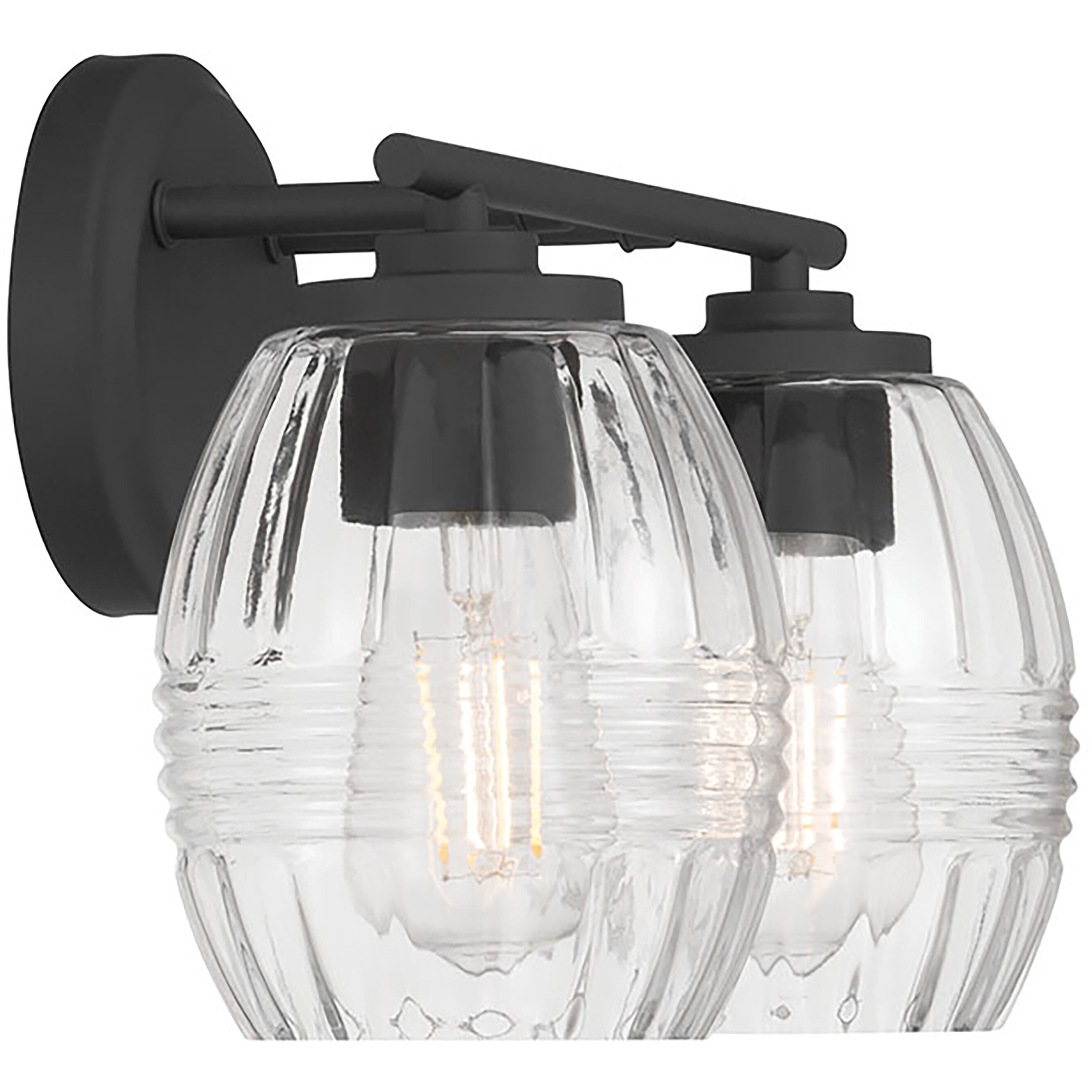 Miravelle 2 Light 14 inch Matte Black Bathroom Vanity Light Wall Light