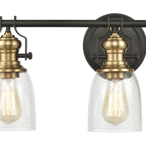Chadwick 3 Light 23 inch Oil Rubbed Bronze with Satin Brass and Clear Vanity Light Wall Light