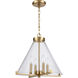 The Holding 4 Light 17 inch Clear with Satin Brass Pendant Ceiling Light